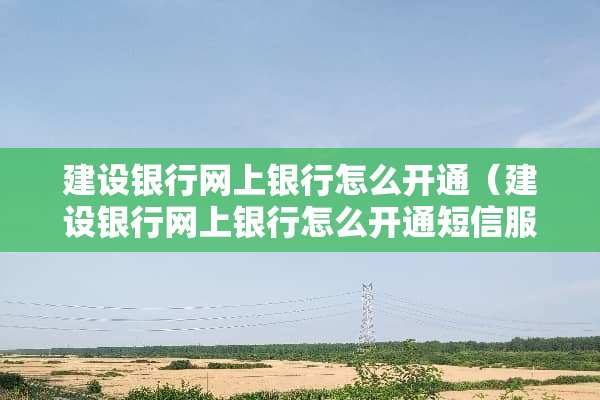 建设银行网上银行怎么开通（建设银行网上银行怎么开通短信服务）