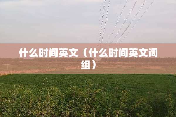 什么时间英文（什么时间英文词组）