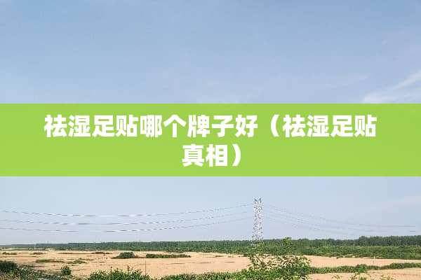 祛湿足贴哪个牌子好（祛湿足贴真相）