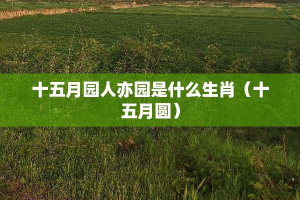 十五月园人亦园是什么生肖（十五月圆）