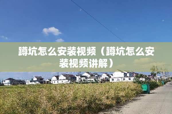 蹲坑怎么安装视频（蹲坑怎么安装视频讲解）