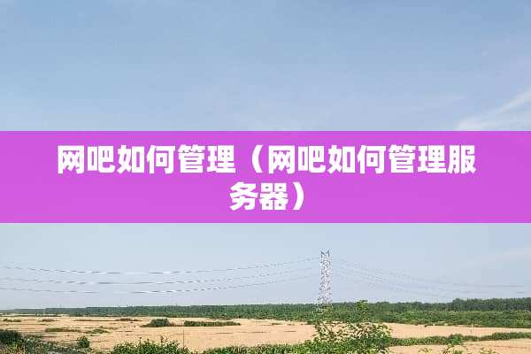 网吧如何管理（网吧如何管理服务器）