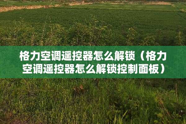 格力空调***怎么解锁（格力空调***怎么解锁控制面板）