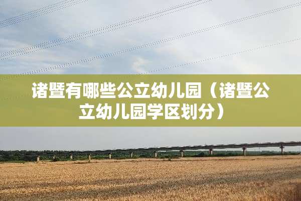 诸暨有哪些公立幼儿园（诸暨公立幼儿园学区划分）