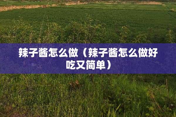 辣子酱怎么做（辣子酱怎么做好吃又简单）