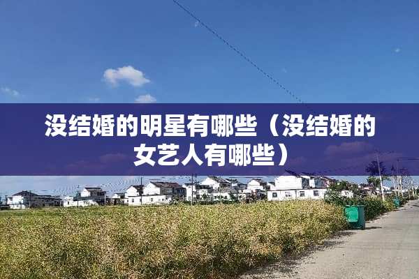 没结婚的明星有哪些（没结婚的女艺人有哪些）