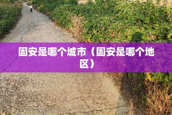 固安是哪个城市（固安是哪个地区）