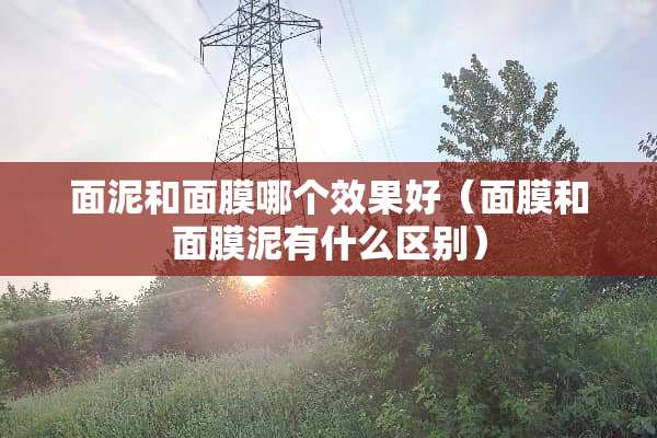 面泥和面膜哪个效果好（面膜和面膜泥有什么区别）