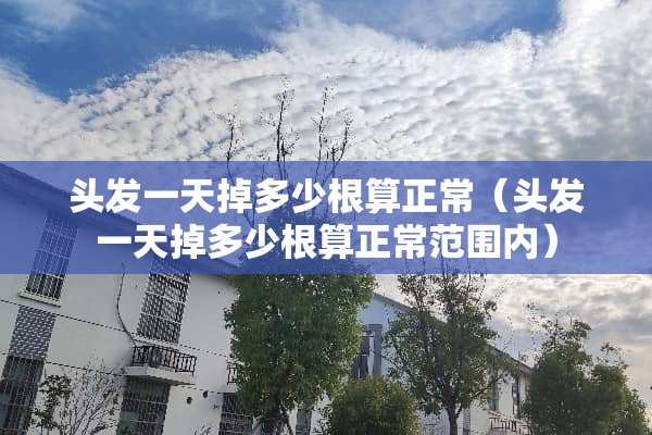 头发一天掉多少根算正常（头发一天掉多少根算正常范围内）