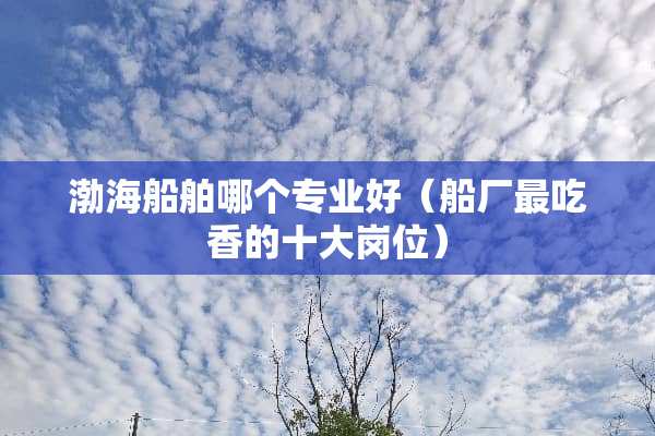 渤海船舶哪个专业好（船厂最吃香的十大岗位）