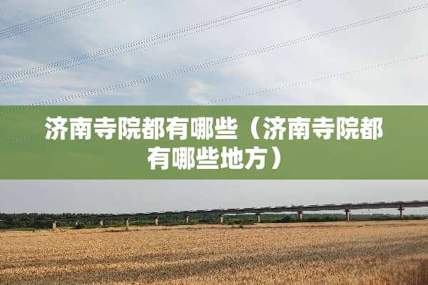 济南寺院都有哪些（济南寺院都有哪些地方）