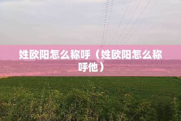 姓欧阳怎么称呼（姓欧阳怎么称呼他）