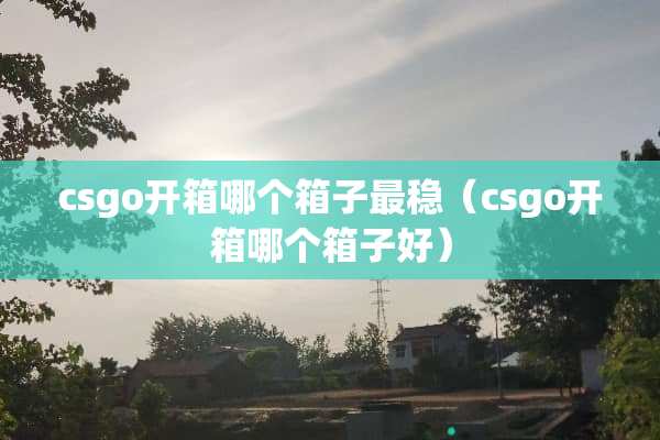 csgo开箱哪个箱子最稳（csgo开箱哪个箱子好）