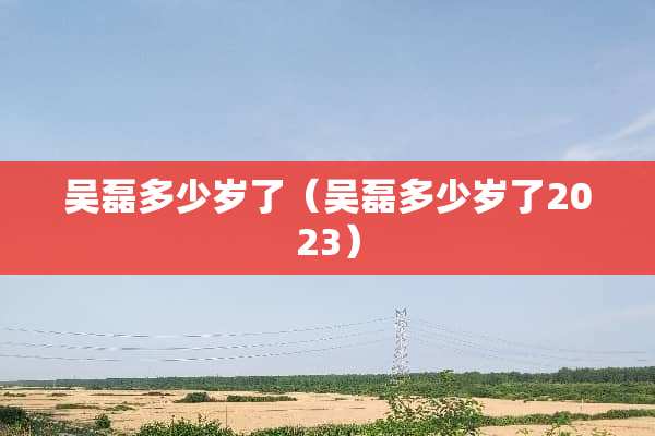 吴磊多少岁了（吴磊多少岁了2023）