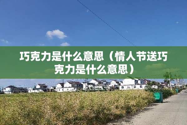 巧克力是什么意思（**节送巧克力是什么意思）