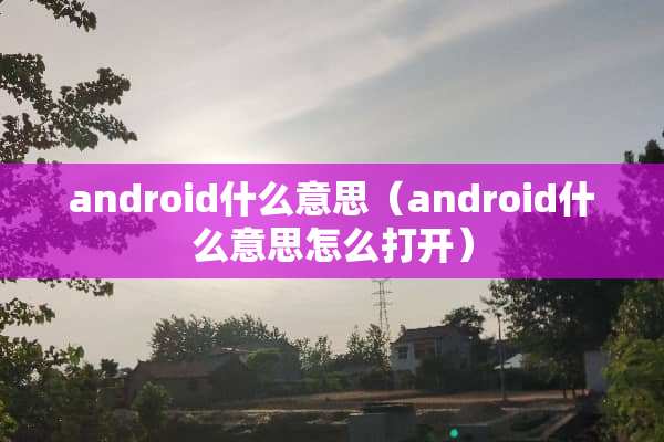 android什么意思（android什么意思怎么打开）