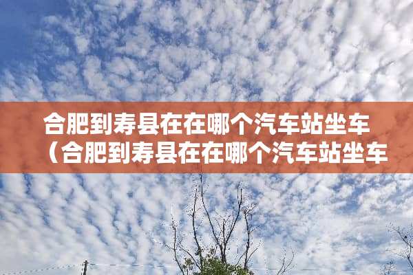合肥到寿县在在哪个汽车站坐车（合肥到寿县在在哪个汽车站坐车呢）