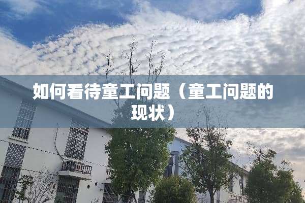 如何看待童工问题（童工问题的现状）