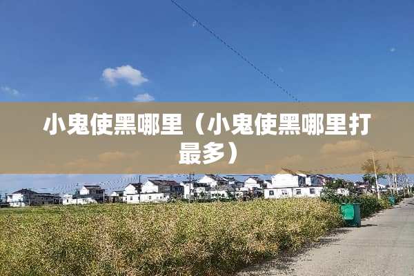 小鬼使黑哪里（小鬼使黑哪里打最多）