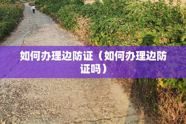 如何办理边防证（如何办理边防证吗）