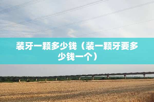 装牙一颗多少钱（装一颗牙要多少钱一个）