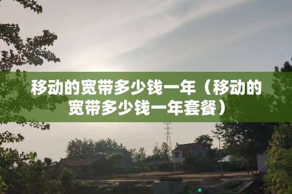 移动的宽带多少钱一年（移动的宽带多少钱一年套餐）