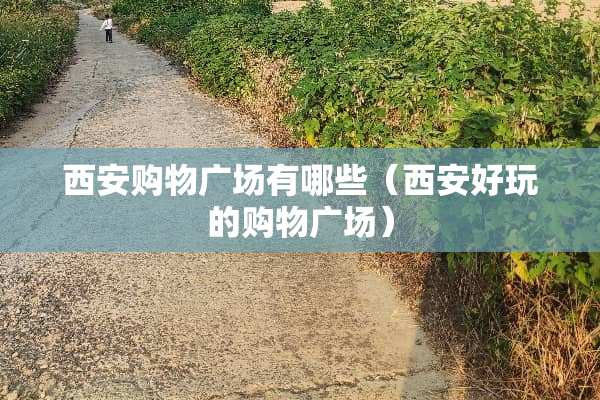西安购物广场有哪些（西安好玩的购物广场）
