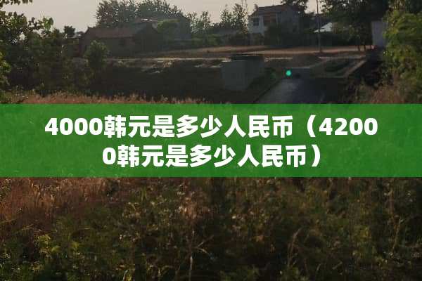 4000韩元是多少人民币（42000韩元是多少人民币）