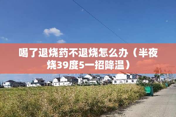 喝了退烧药不退烧怎么办（半夜烧39度5一招降温）