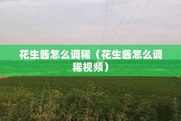 花生酱怎么调稀（花生酱怎么调稀视频）