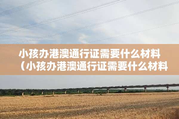 小孩办港澳通行证需要什么材料（小孩办港澳通行证需要什么材料呢）