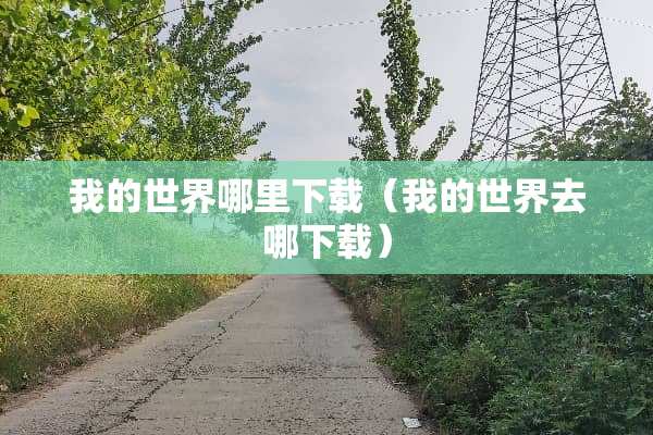 我的世界哪里下载（我的世界去哪下载）