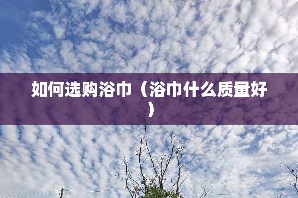 如何选购浴巾（浴巾什么质量好）