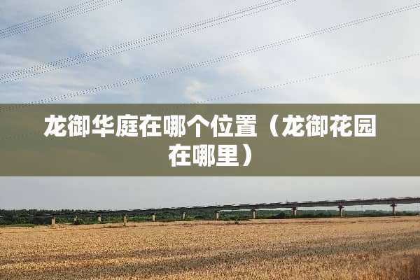 龙御华庭在哪个位置（龙***在哪里）