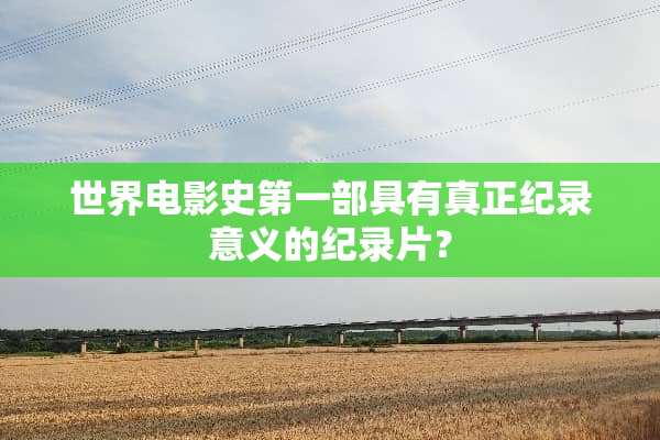 世界电影史第一部具有真正纪录意义的纪录片？