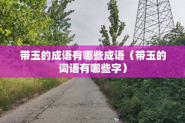带玉的成语有哪些成语（带玉的词语有哪些字）