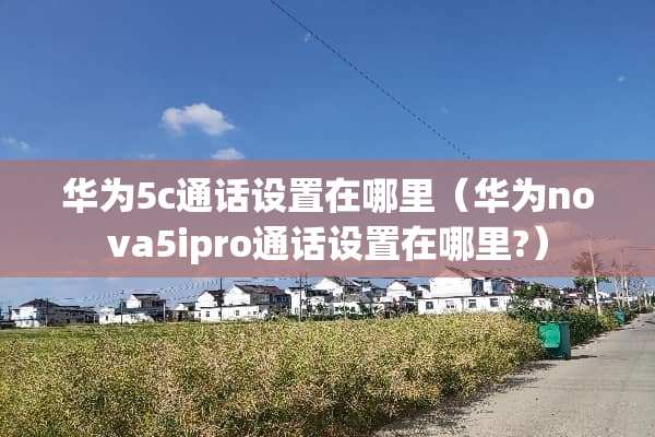 华为5c通话设置在哪里（华为nova5ipro通话设置在哪里?）