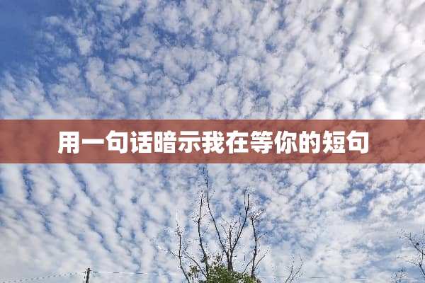 用一句话暗示我在等你的短句