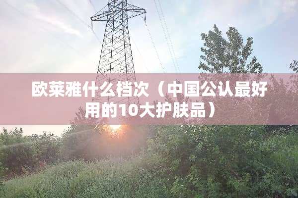 欧莱雅什么档次（中国公认最好用的10大护肤品）