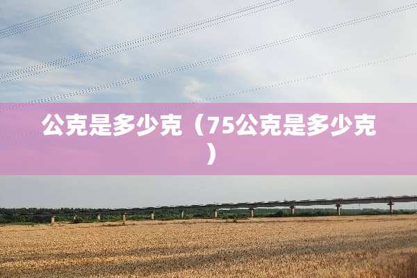 公克是多少克（75公克是多少克）