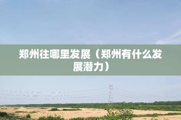 郑州往哪里发展（郑州有什么发展潜力）