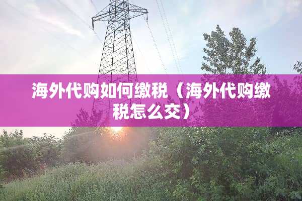 海外代购如何缴税（海外代购缴税怎么交）