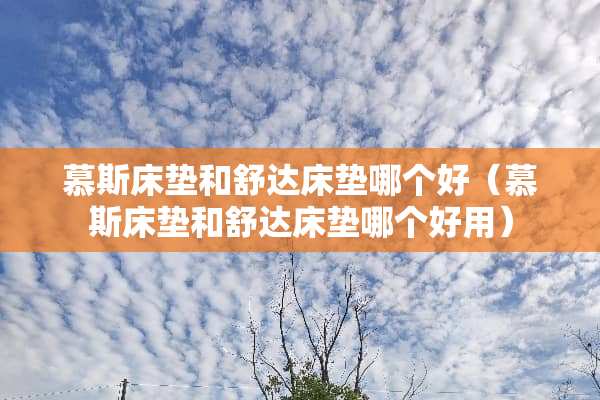 慕斯床垫和舒达床垫哪个好（慕斯床垫和舒达床垫哪个好用）