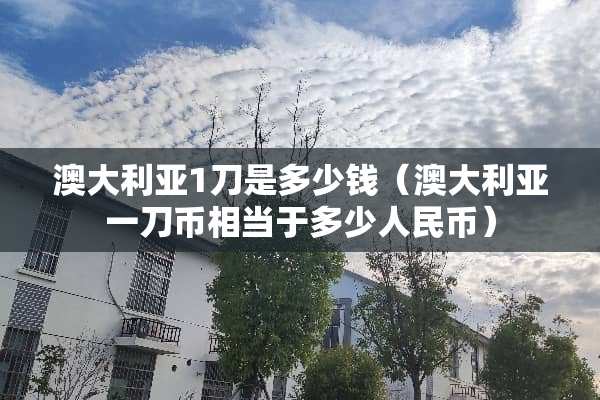 澳大利亚1刀是多少钱（澳大利亚一刀币相当于多少人民币）