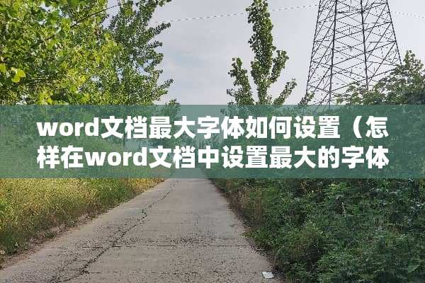 word文档最大字体如何设置（怎样在word文档中设置最大的字体）