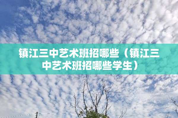 镇江三中艺术班招哪些（镇江三中艺术班招哪些学生）