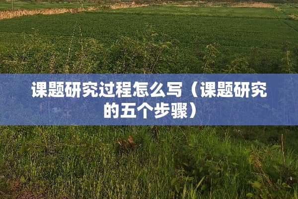 课题研究过程怎么写（课题研究的五个步骤）