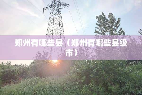 郑州有哪些县（郑州有哪些县级市）