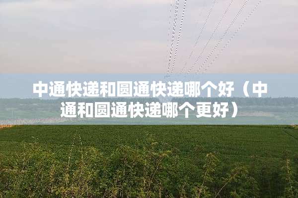 中通快递和圆通快递哪个好（中通和圆通快递哪个更好）