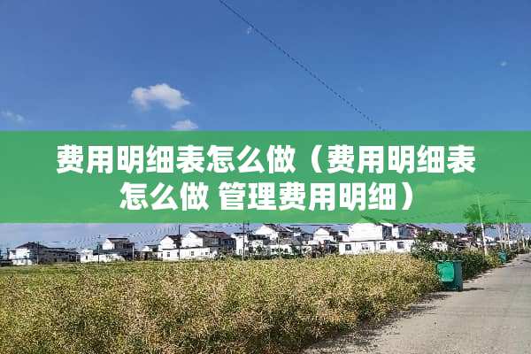 费用明细表怎么做（费用明细表怎么做 管理费用明细）